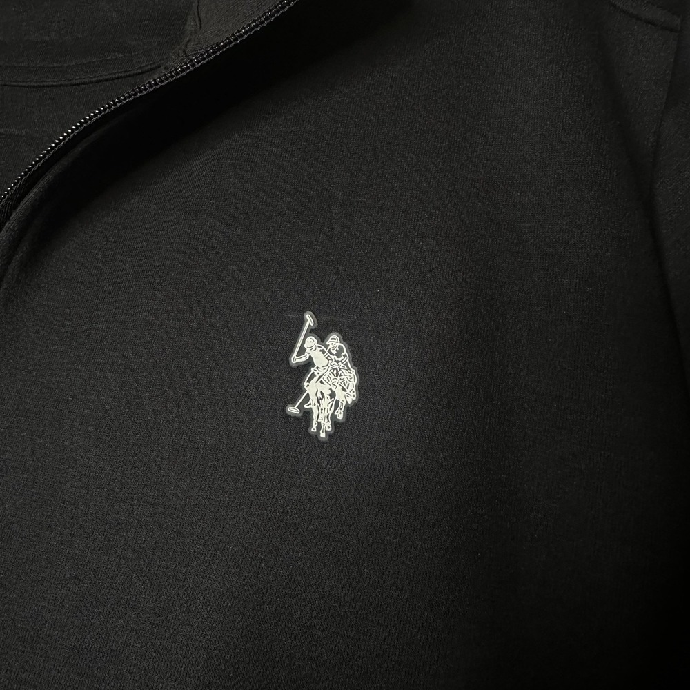 U.S. Polo Assn. Men Fleece Full Zip Hoodie with Big Pony 2xl full zipper pockets - Picture 3 of 11